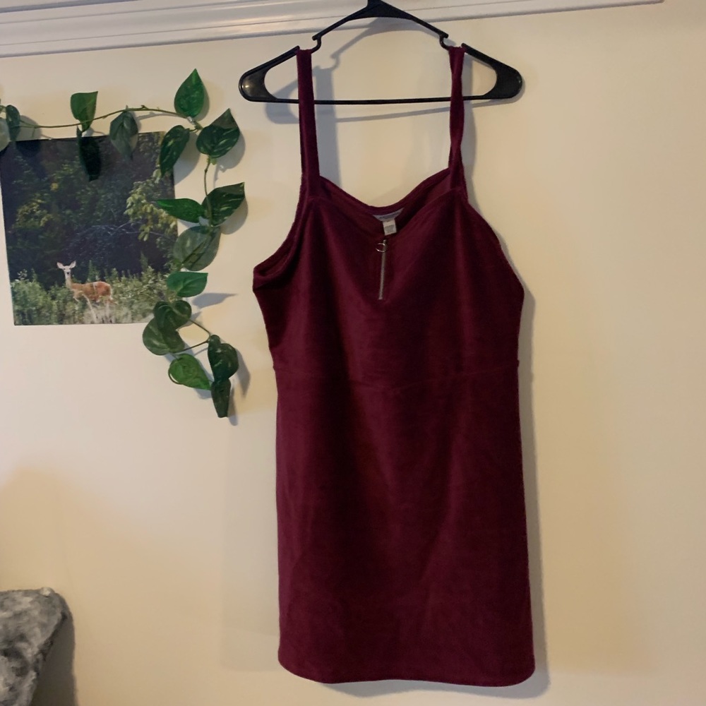 NWOT Zip Up Suede Dress